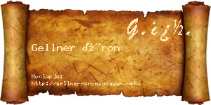 Gellner Áron névjegykártya